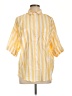 Assorted Brands Stripes Yellow 3/4 Sleeve Button-Down Shirt Size L - photo 1