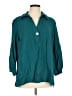 John Mark Teal 3/4 Sleeve Button-Down Shirt Size L - photo 1