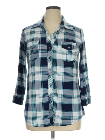 Market and Spruce 3/4 Sleeve Button-Down Shirt (view 1)