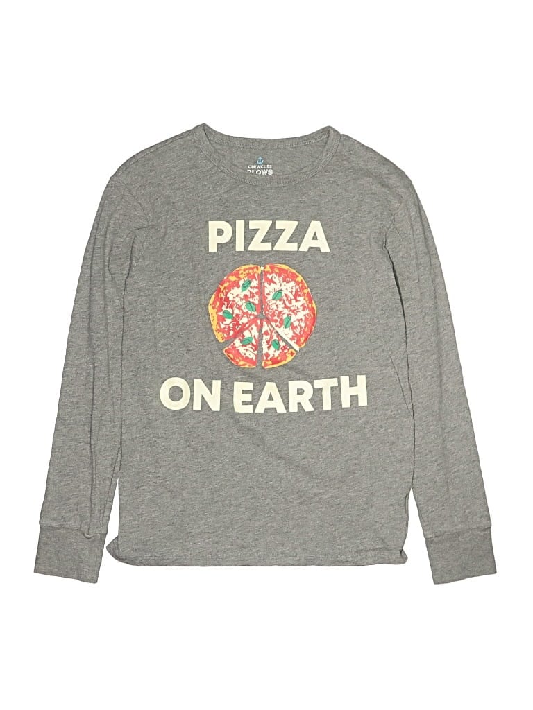 Pre-owned Crewcuts Kids' Long Sleeve T-shirt In Gray