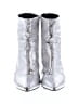 Zadig & Voltaire 100% Leather Metallic Silver Ankle Boots Size EU 38 - photo 2