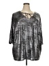 Roaman's Metallic Silver 3/4 Sleeve Blouse Size 26 (2X) - photo 1