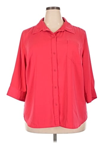 Liz Claiborne 3/4 Sleeve Button-Down Shirt (view 1)
