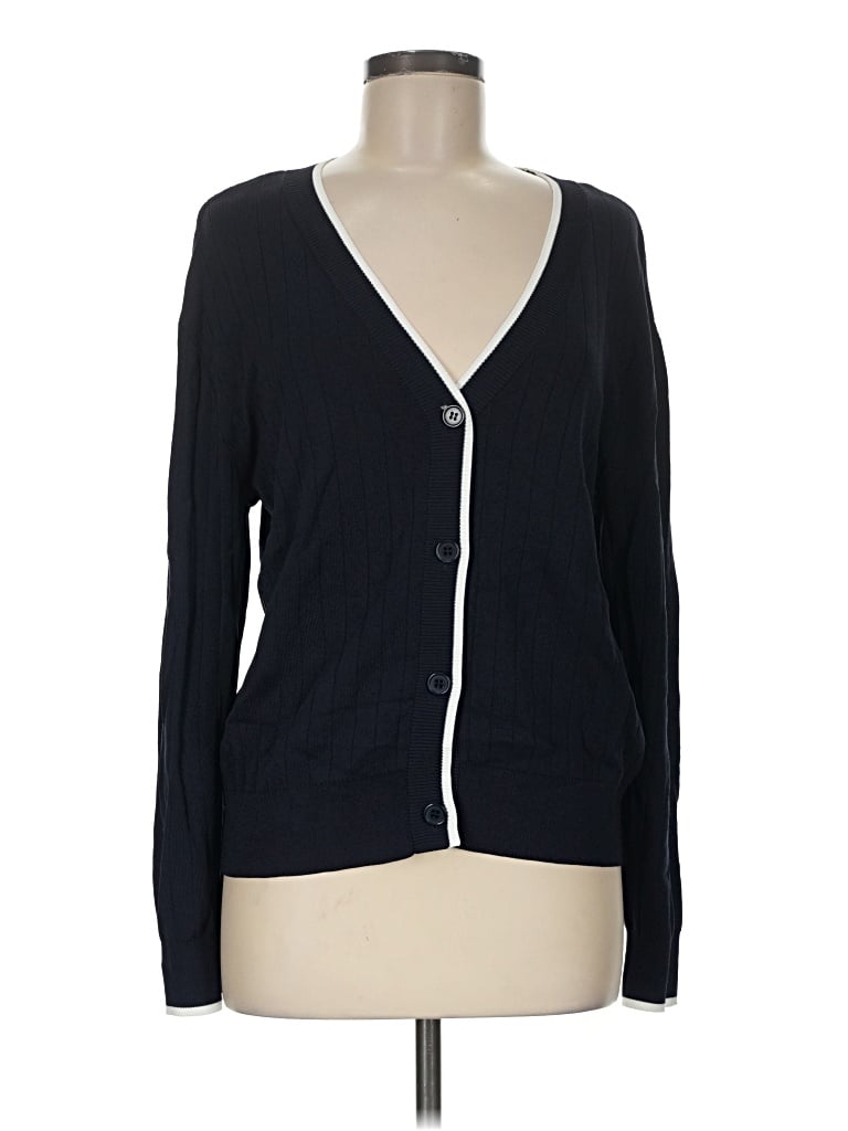 Pre-owned Halogen Cardigan Sweater In Black