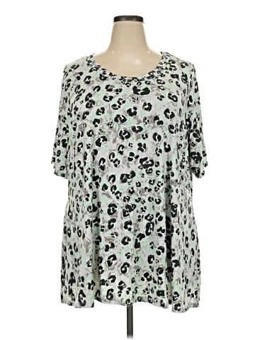 LOGO by Lori Goldstein Short Sleeve Blouse (view 1)