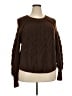 Olive and Oak 100% Polyester Chevron-herringbone Brown Pullover Sweater Size 2X - photo 1