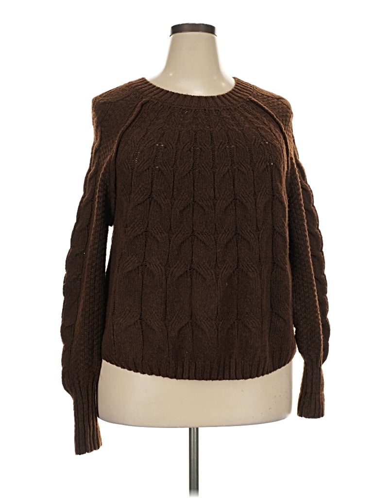 Pre-owned Olive & Oak Pullover Sweater In Brown