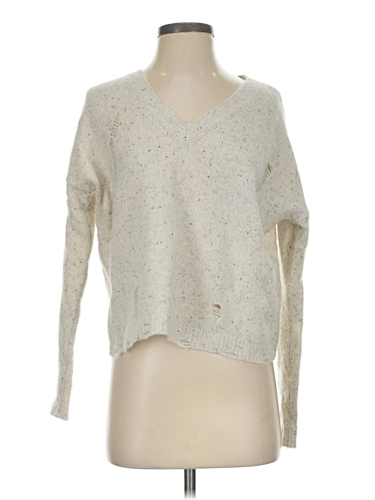Pre-owned Aqua Cashmere Pullover Sweater In Ivory