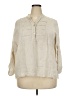 Unbranded 100% Linen Ivory 3/4 Sleeve Button-Down Shirt Size 2X (estimated) - photo 1