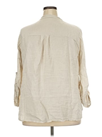 Unbranded 3/4 Sleeve Button-Down Shirt (view 2)