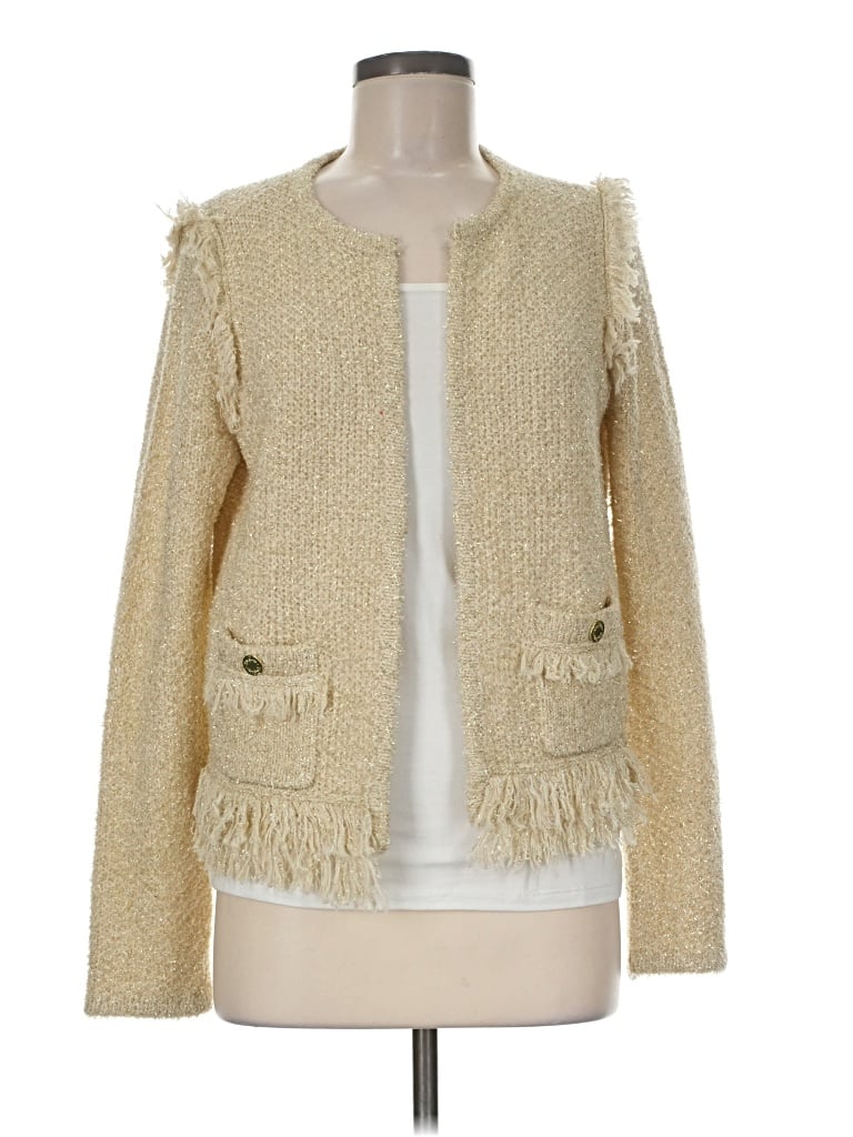 Pre-owned Lilly Pulitzer Cardigan Sweater In Gold