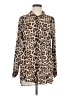 Zara Basic Animal Print Brown Long Sleeve Blouse Size M - photo 1