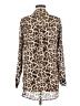 Zara Basic Animal Print Brown Long Sleeve Blouse Size M - photo 2