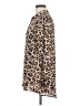 Zara Basic Animal Print Brown Long Sleeve Blouse Size M - photo 5
