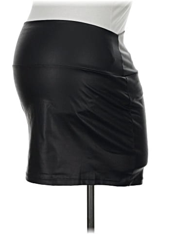Two Hearts Maternity Faux Leather Skirt (view 1)