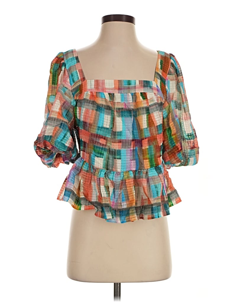 Pre-owned Marie Oliver 3/4 Sleeve Blouse In Orange