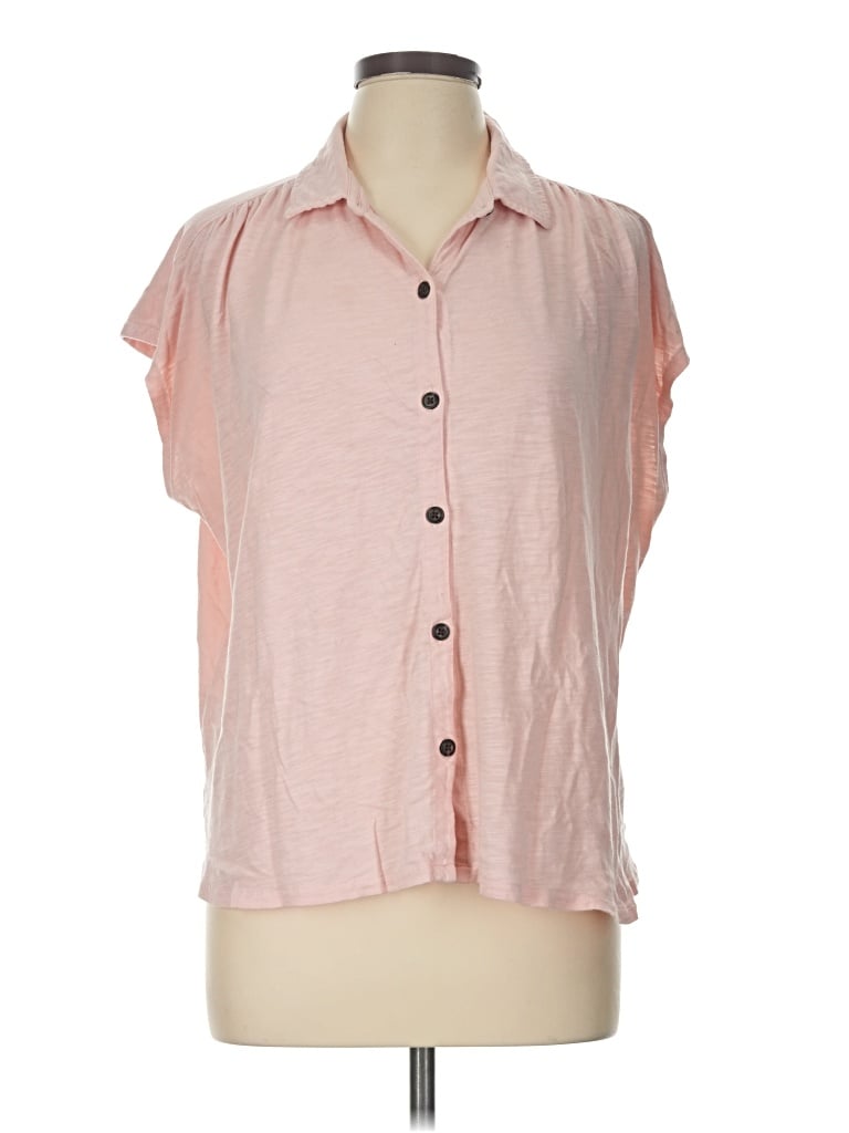Pre-owned Lilla P Short Sleeve Blouse In Pink