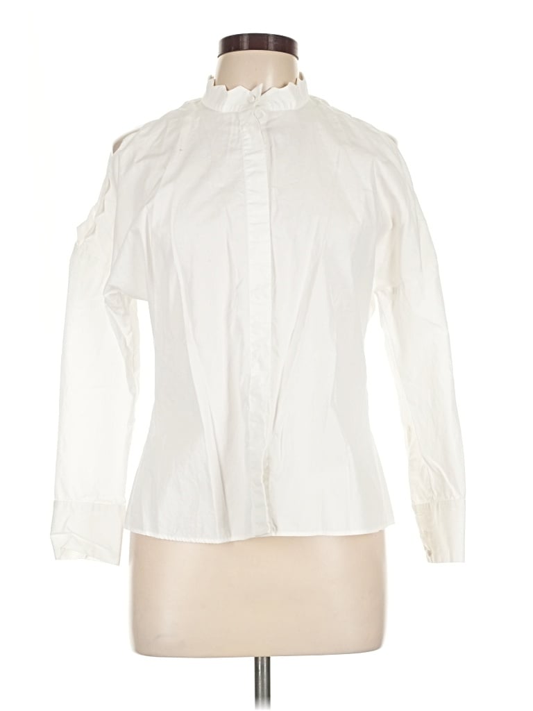Pre-owned Maje Long Sleeve Blouse In Ivory