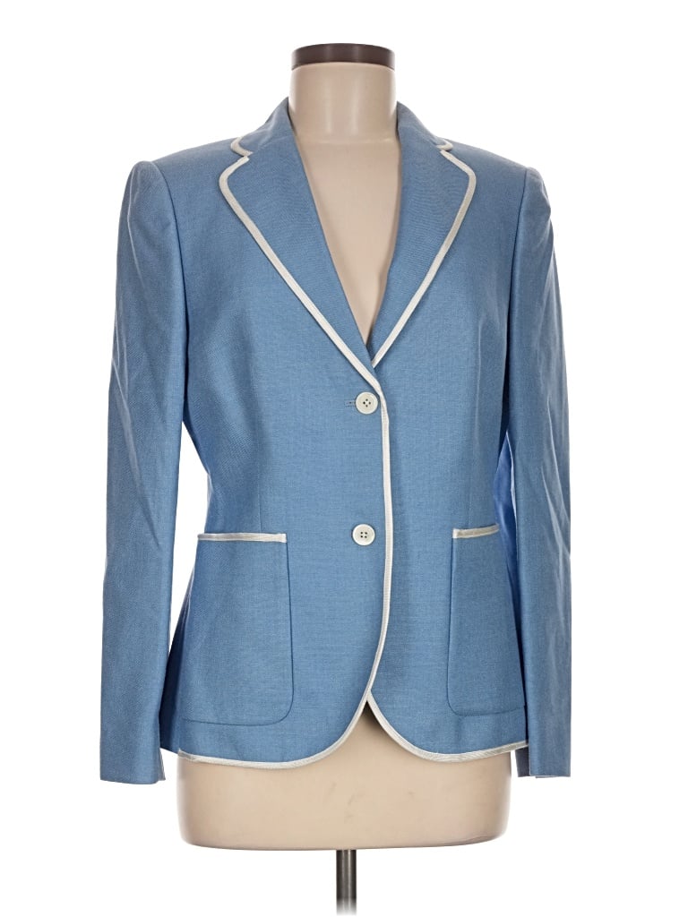 Pre-owned Brooks Brothers Silk Blazer Jacket In Blue