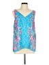 Lilly Pulitzer 100% Polyester Blue Sleeveless Blouse Size L - photo 1