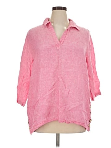 Sigrid Olsen 3/4 Sleeve Button-Down Shirt (view 1)