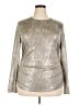 Violets & Roses Metallic Silver Long Sleeve Top Size XXL - photo 1