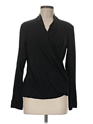 Theory Long Sleeve Silk Top (view 1)
