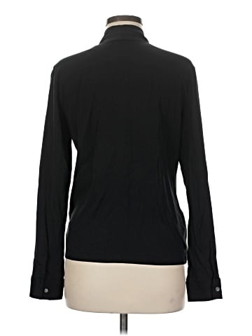 Theory Long Sleeve Silk Top (view 2)