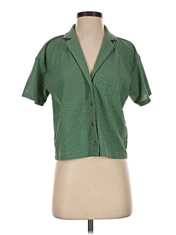 Madewell Crinkle-Knit Button-Front Top (view 1)