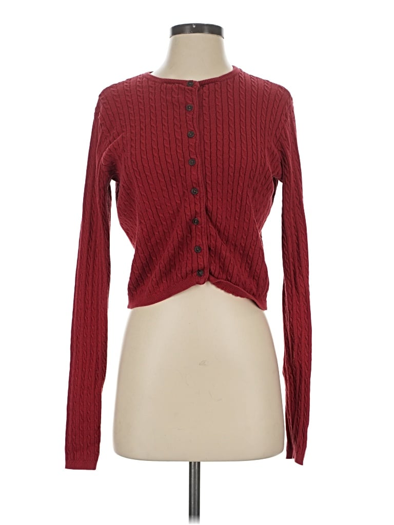 Pre-owned John Galt Cardigan Sweater In Burgundy