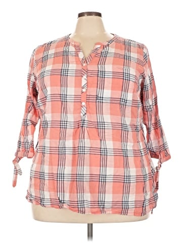St. John's Bay 3/4 Sleeve Button-Down Shirt (view 1)