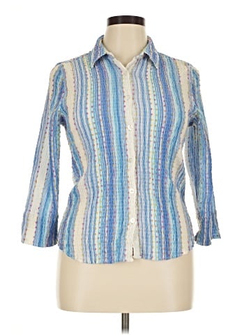 Christopher & Banks 3/4 Sleeve Button-Down Shirt (view 1)