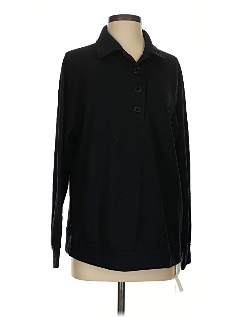 Pre-owned Fp Movement Long Sleeve Polo Shirt In Black