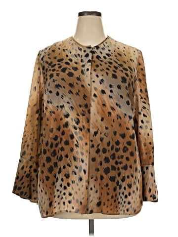 Lafayette 148 New York Long Sleeve Silk Top (view 1)