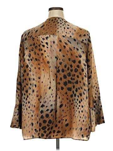 Lafayette 148 New York Long Sleeve Silk Top (view 2)