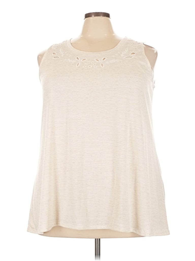 Lane Bryant Sleeveless T-shirt In Neutral