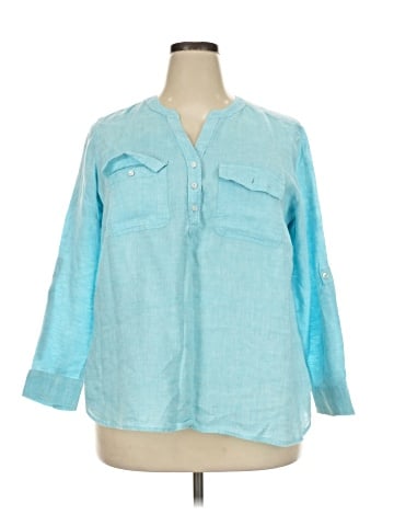 Talbots 3/4 Sleeve Button-Down Shirt (view 1)