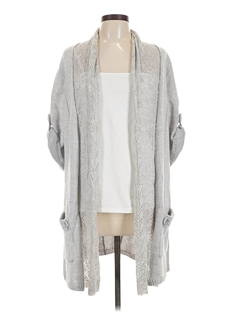 Pre-owned Christopher & Banks Cardigan Sweater In Gray