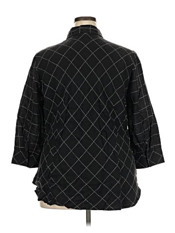Jones New York Signature 3/4 Sleeve Button-Down Shirt (view 2)