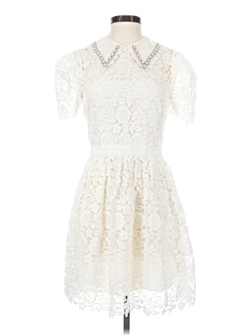 Self-Portrait Guipure Mini Dress (view 1)