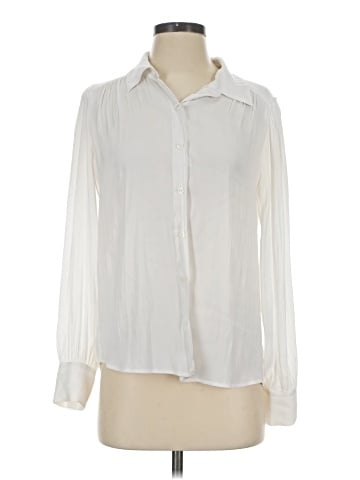 Aqua Long Sleeve Blouse (view 1)