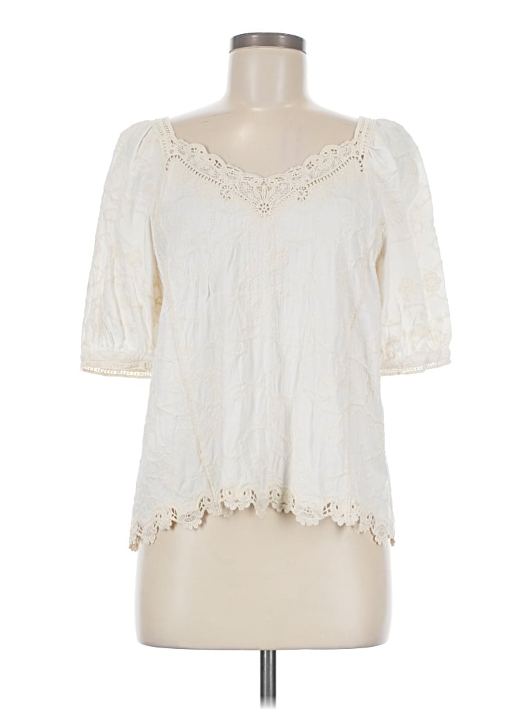Pre-owned Democracy 3/4 Sleeve Blouse In Ivory