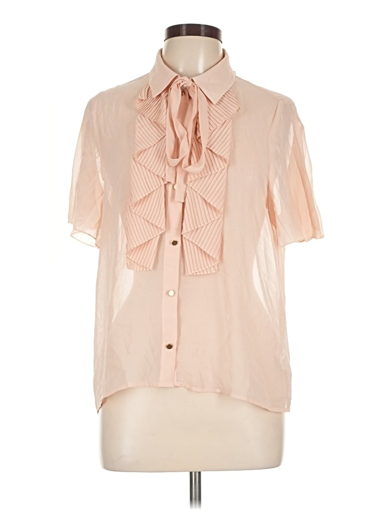 Zara Short Sleeve Blouse In Pink