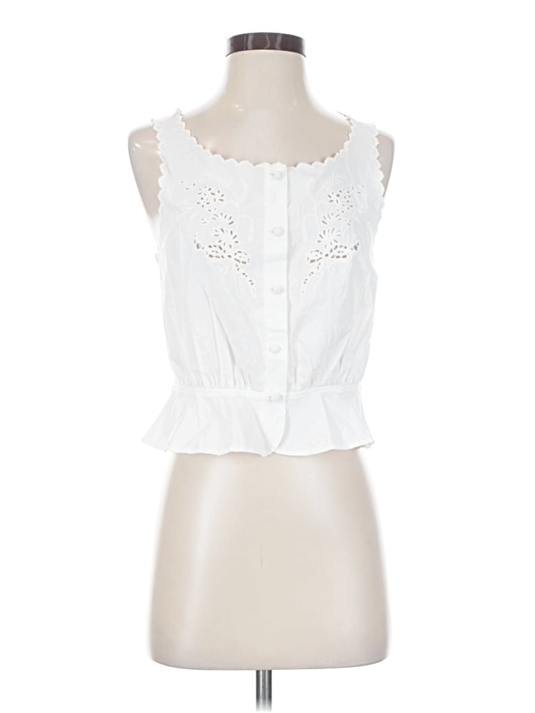 Re/done Sleeveless Blouse In White