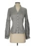 Express Design Studio Houndstooth Gray Long Sleeve Silk Top Size XS - photo 1