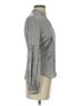 Express Design Studio Houndstooth Gray Long Sleeve Silk Top Size XS - photo 4