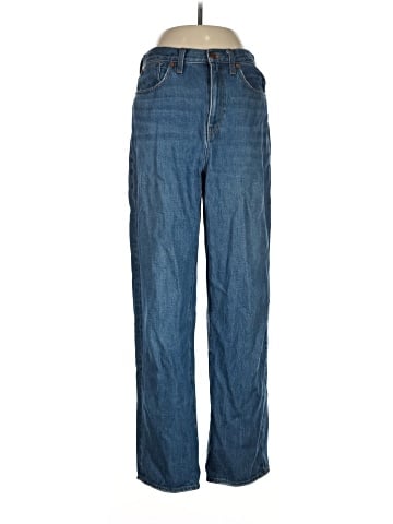 Madewell Baggy Straight Jeans in Dark Worn Indigo Wash (view 1)