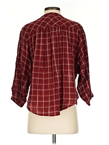Kaari Blue 3/4 Sleeve Button-Down Shirt (view 2)