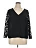 ModCloth 100% Recycled Polyester Black Long Sleeve Blouse Size 1X - photo 1