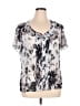 Notations 100% Polyester Silver Short Sleeve Blouse Size XL - photo 1
